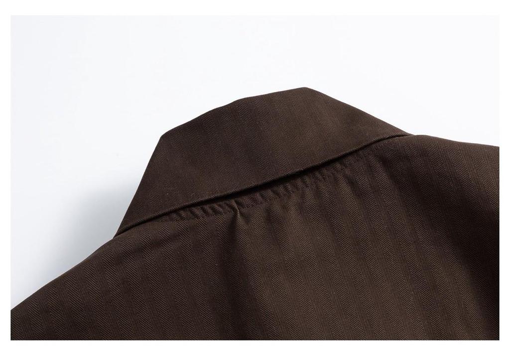 CROWD CITY Men's Cotton Workwear Jacket, Niche Design & Slanted Placket for Spring/Autumn, Y669