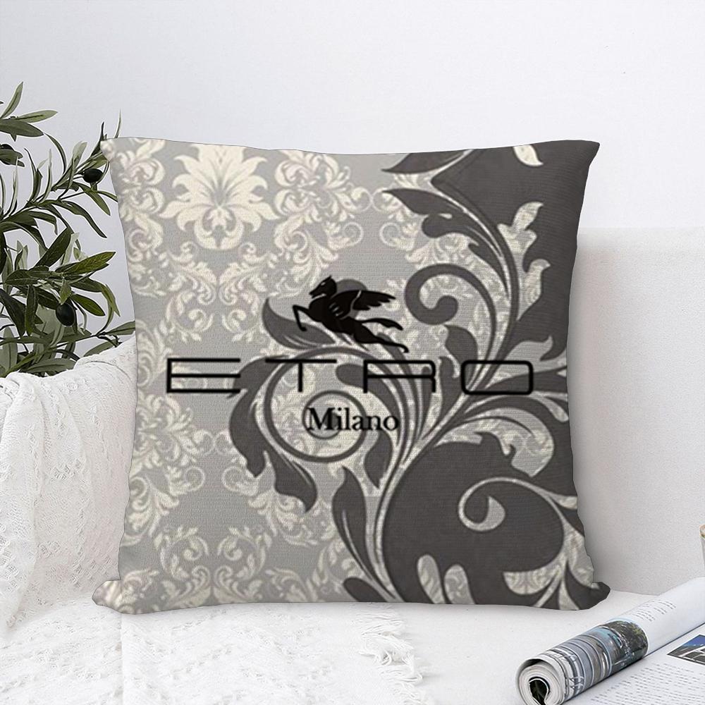 Light Luxury Fashion E-Etro-O Pillow Case Plush Fabric Soft Pillowcase Double Sided Print Sofa Cushion Cover Throw Pillow