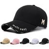 Embroidery M Letter Baseball Hat Outdoor Adjustable Sun Breathable Protection