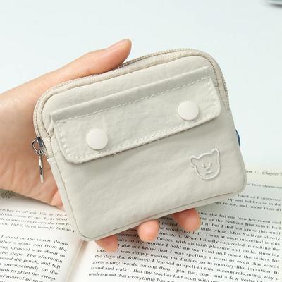 Portafoglio portatile impermeabile per monete, tinta unita, mini portafoglio per contanti, leggero in cotone, borsa per cuffie, portachiavi da donna, carta da viaggio