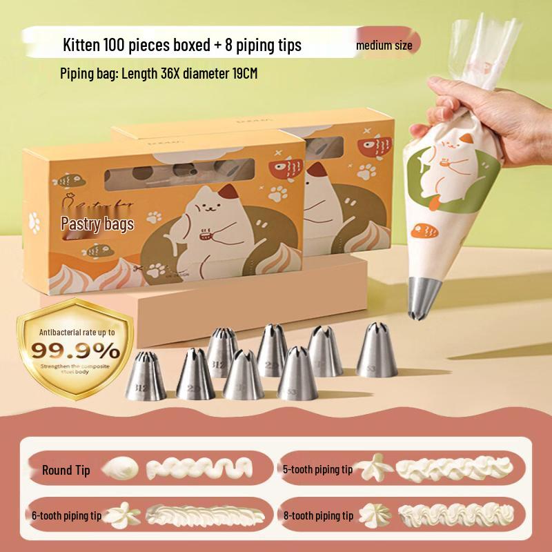 Stainless Steel Cake Decorating Nozzle & Piping Bag Set