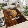 1PC Custom Name Medieval Knight's Shield Theme Floor Mat Ideal for Living Room, Game Rooms, Office, Bedroom,Floor Mat Playful Design