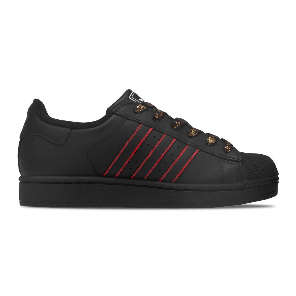 adidas Originals Superstar 2 Low Top Skateboard Shoes Unisex Black Gold JI0079(Team1385-)