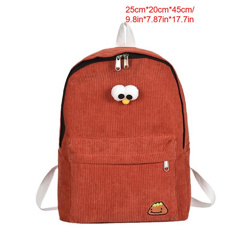 Klassischer Stil Großer Cord-Rucksack für Mädchen