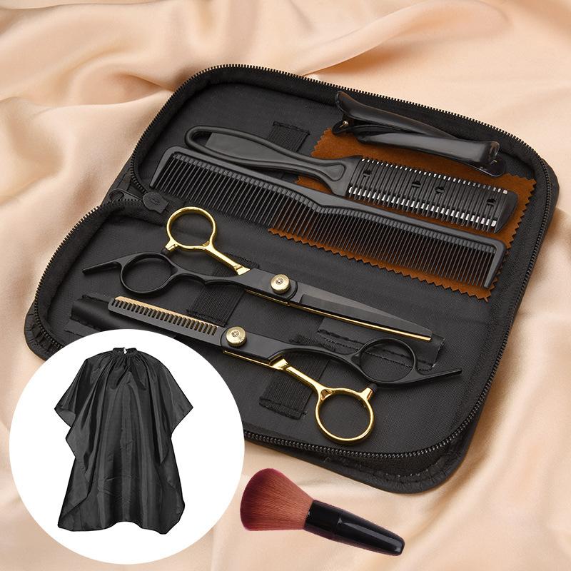 

Стрижка Black Gold, парикмахерские ножницы, челка, ножницы с плоскими зубьями, набор тонких ножниц, специальные инструменты для стрижки волос, ножницы для стрижки волос Black Gold - 10 Piece Set
