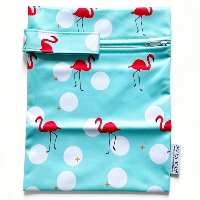 Waterproof Single Pocket Reusable Wet Diaper & Sanitary Napkin Bag