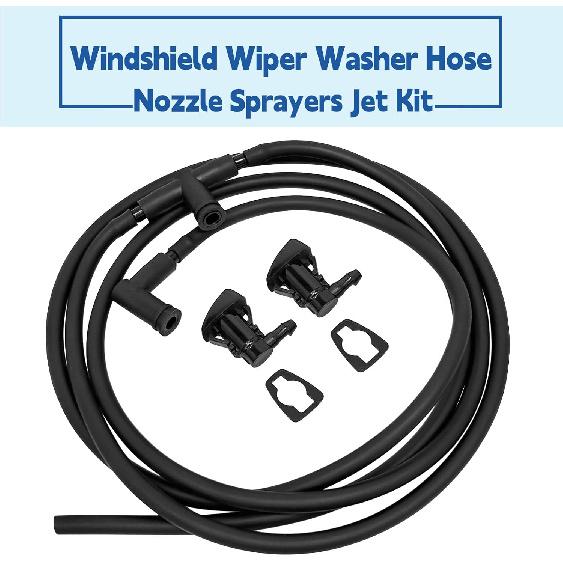 7C3Z-17K605-A Wiper Windshield Washer Hose Nozzle Kit Fit for 2008-2010 Ford F250 F350 F450 F550 Super Duty Replace 7C3Z-17603-A