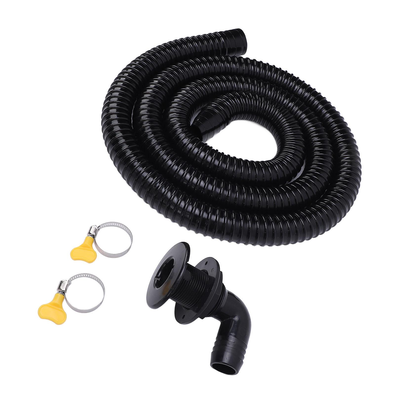 Boat Bie Installation Kit Efficient Marine Bie Drainage System with Flexible Thicken Pipe Clamps and Elbow Connector for 1100GPH Bie Pump