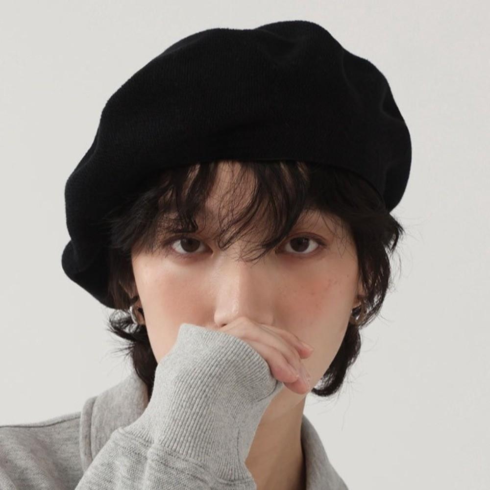 Knitted Painter Caps Elastic Artist Hat Elegant British Beanie Hat Winter