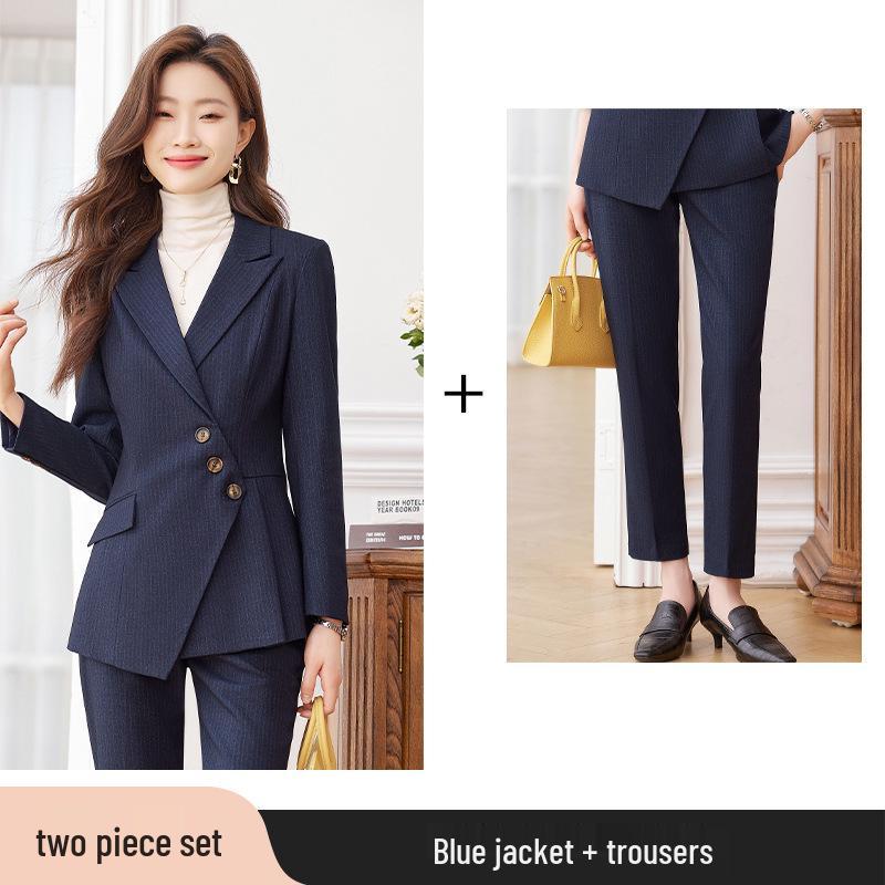 

Women s Striped Suit Set 2025: Spring/Autumn Formal Professional Attire L