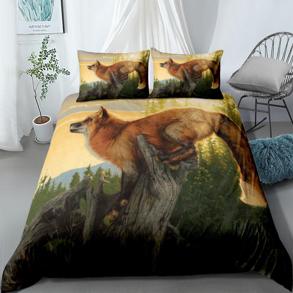 A Wolf in the Night Duvet Cover Set UK Single Double Queen US Twin Full King Size pkm Bed Linen Set