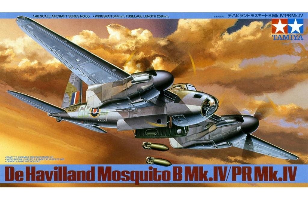 Tamiya Masterpiece Series 66 Royal Air Force De Havilland Mosquito B Plastic Model Kit 61066 1/48 No. Mk.IV/PR Mk.IV