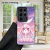 Phone Case: 2D Flat Samsung Galaxy A34 A35 M05 M06 S20 S22 S21 FE Plus 5G Protective Case, Couples Style, Crescent Moon Pink Rabbit, Christmas and Hal
