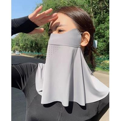 Masque Solaire Extérieur Femme Soie Glacée Masque Sans Trace Protection UV Été Vélo Cyclisme Protection Solaire Respirant Fin Couvre-Visage