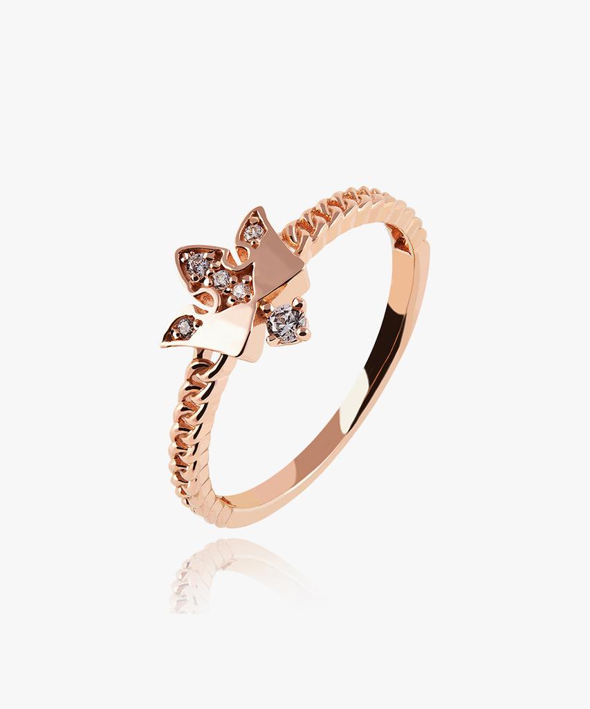 Helene Jewelry 14K 18K Stella Crown Cubic Miss Ring Gold Ring