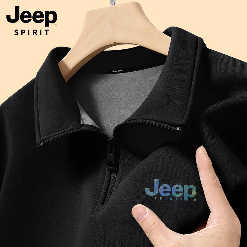 JEEP SPIRIT Men's Half-Zip Fleece Sweatshirt