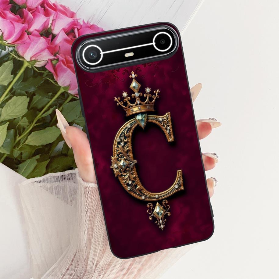 For Tecno Pova Slim Case Luxury Crown Letters Funda Soft Silicone Phone Cover For Tecno Pova Slim 5G Coque KM9 Shockproof Bumper