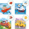 Zestaw Puzzli Edukacyjnych Transport 4W1 - Cztery Układanki Dla Dzieci Rozwijające Umiejętności Poznawcze I Manualne
