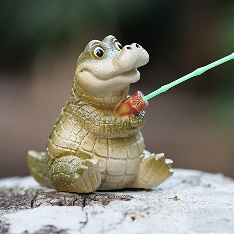 Animal Statues Resin Cute Small Sculpture Ornament Garden Sculptures For Desktop Family Son Daughter Boys Girls Patio Backyard