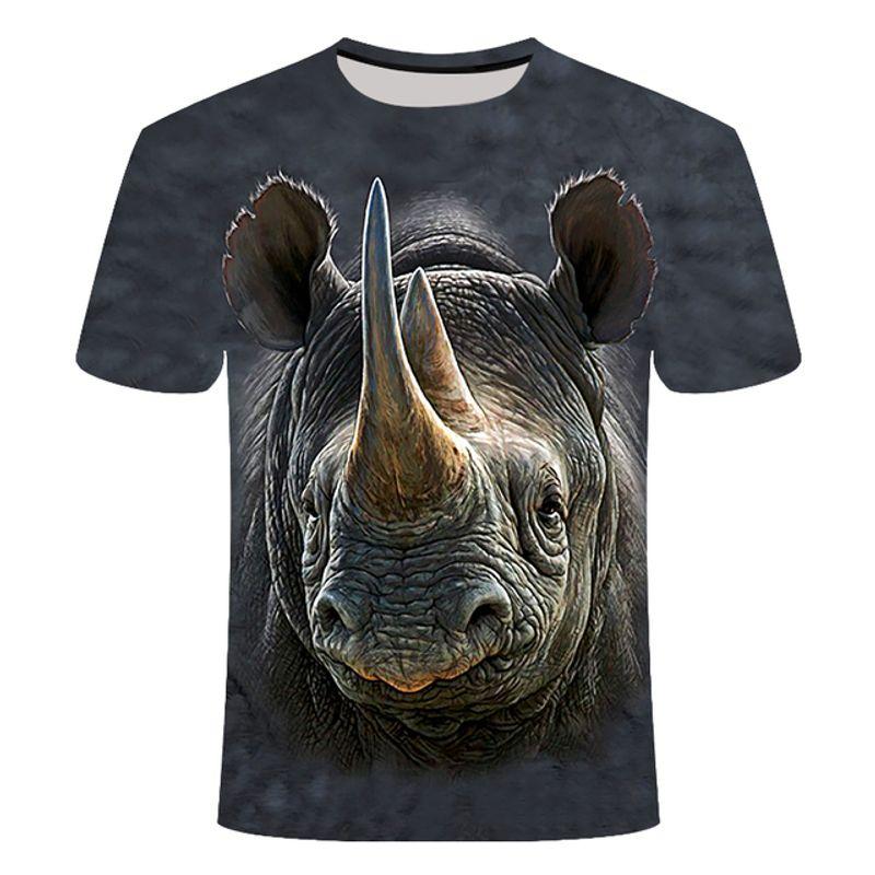 Crew Neck T-Shirt 3D Animal Short Sleeve T-shirt
