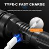 High Strong Power Led Tactical Flashlights Spotlights Telescopic Zoom Built-in Battery USB Rechargeable Camping Emergency Torch