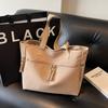 Solid Color Simple Large-capacity Tote Bag Women's New Literary and Versatile Handbag Japanese Commuter College Student Shoulder Bag
