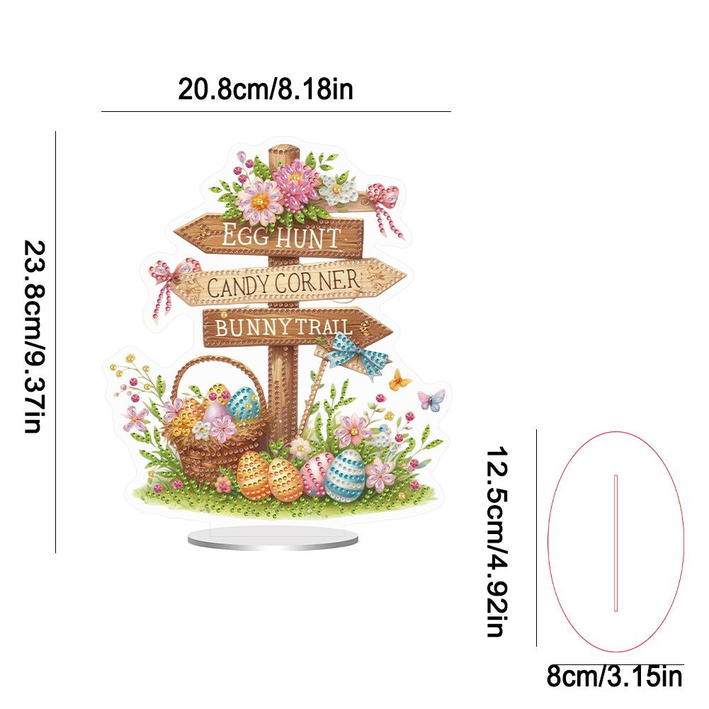 5D DIY Diamond Painting Desktop Ornaments Kits Easter Special Shaped Diamond Painting Desktop Decoration for Home Office Desktop