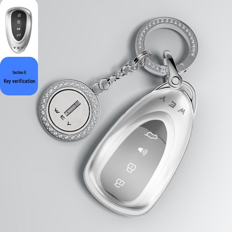 Modrý kryt klíče Blue Mountain pro modely Great Wall Wey Mocha a Latte 2023 - Taška na klíč od vozu s novou energií a přezka