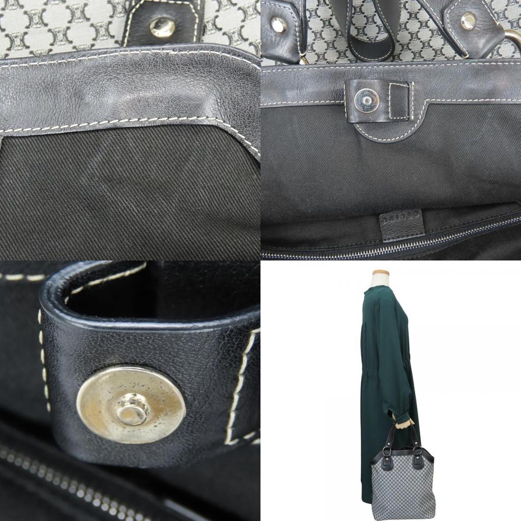 Used CELINE Tote Bag Macadam canvas/leather gray black casual