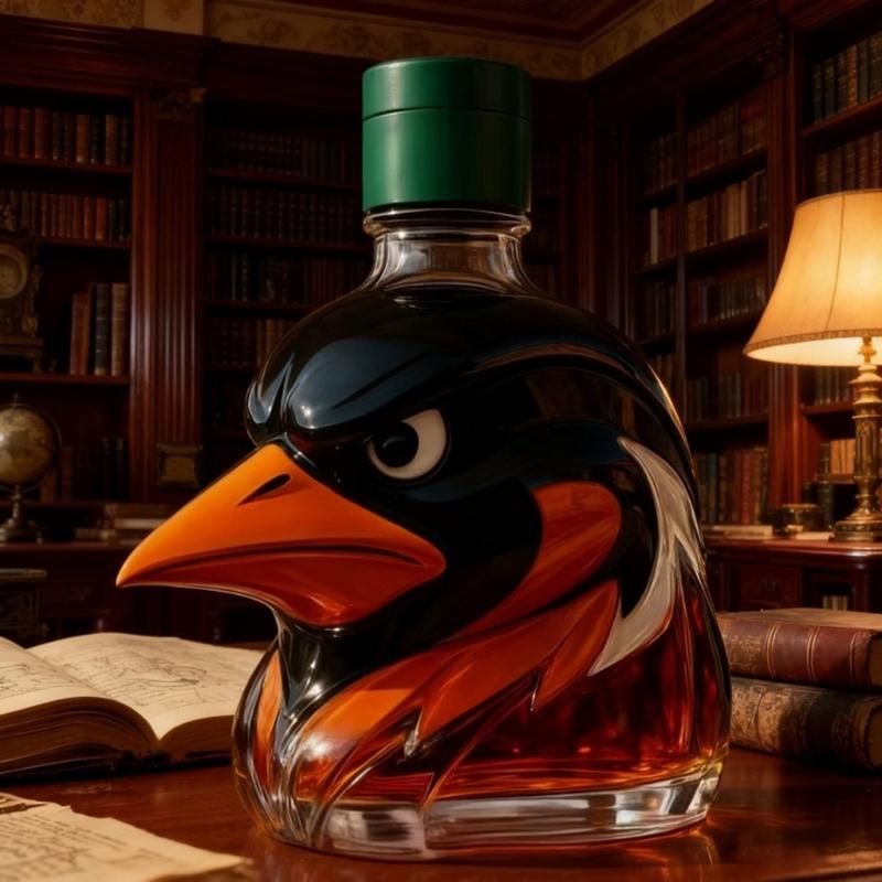 Hawks Head Themed Whiskeys Decanter With Leak Proof Lid For Cocktails Parties And Collectors Beverage Storage Solution