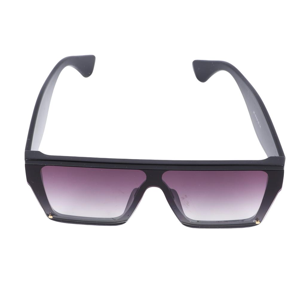 Square Oversized Sunglasses PC Black Frame Gradual Purple Gray Lens UV Protection Square Frame Sunglasses for Women