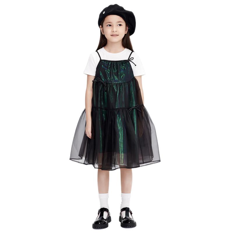 little MO&Co. Girls  Sleeveless Tiered Tulle Dress 150