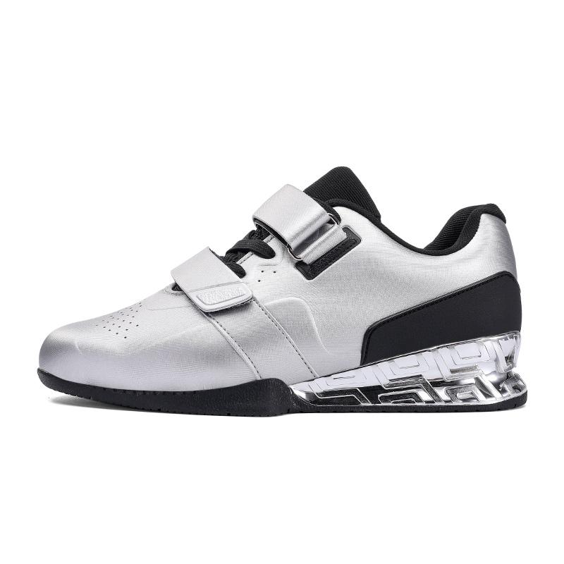 

Professional Men Powerlifting Shoes Non Slip Strength Training Shoes Weightlifting Squated Shoes Wear-Resisting Low Top Sneakers 46 срібний
