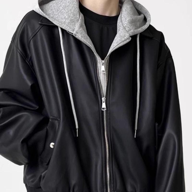 Fake Two Piece Jacket Set Men Loose High Street Cleanfit Style
