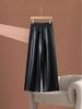 2025 Autumn/Winter Women's High Waist Leather Pants - Stylish Wide-Leg, Loose-Fit, Elastic Drape Trousers