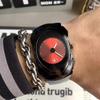 Men's Minimalist Futuristic Watch Irregular Oval Dial Date Quartz Wristwatch Unique Design Casual Business Waterproof Men Watch