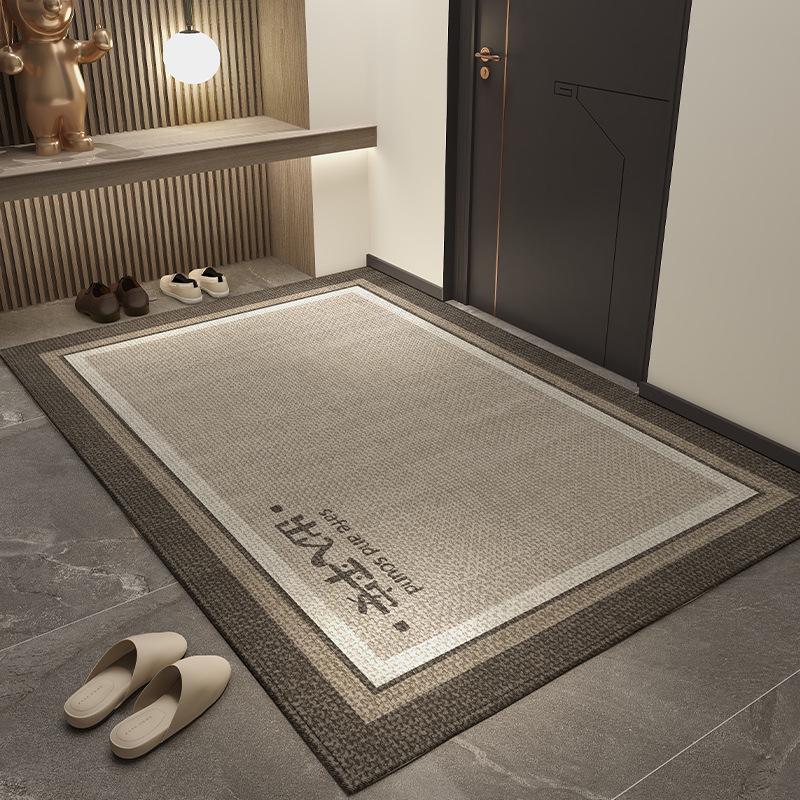 Elegante Zerbino Antiscivolo per Porta d'Ingresso - Resistente Miscela di Cotone e Lino
