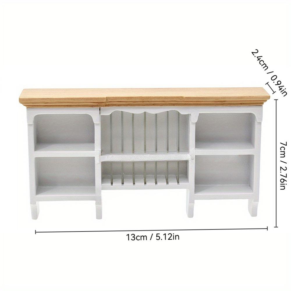 Mini Wall Hanging Cabinet Wooden Display Shelves 1:12 Dollhouse Storage Cabinet  Kids Toys