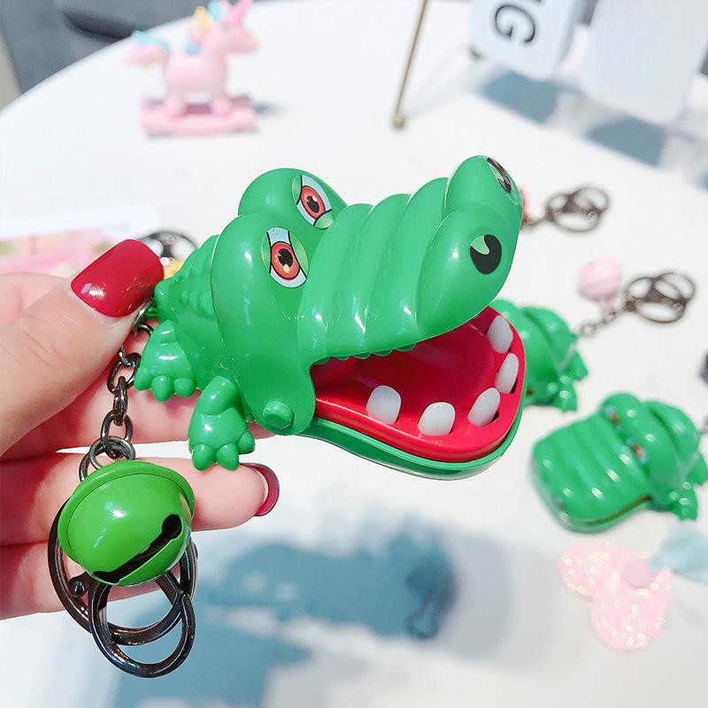 Crocodile Biting Hand Game Keychain - Innovative Cartoon Toy for Kids