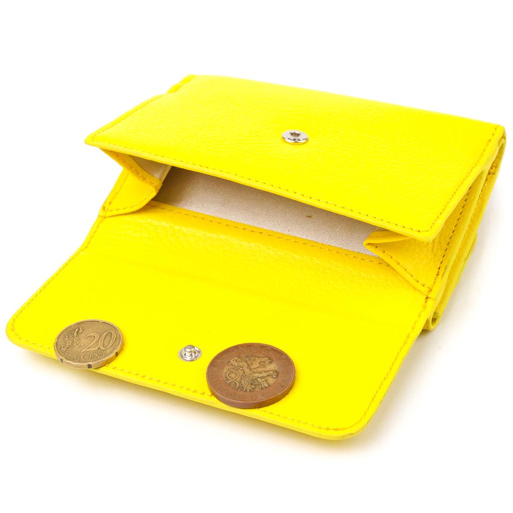 Pisici luminoase pentru tineret din piele naturală portofel CANPELLINI 21597 Lemon