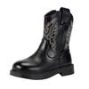 Retro Embroidered Western Cowboy Boots for Children, Fashionable Square Toe Ankle Boots, Knight Boots