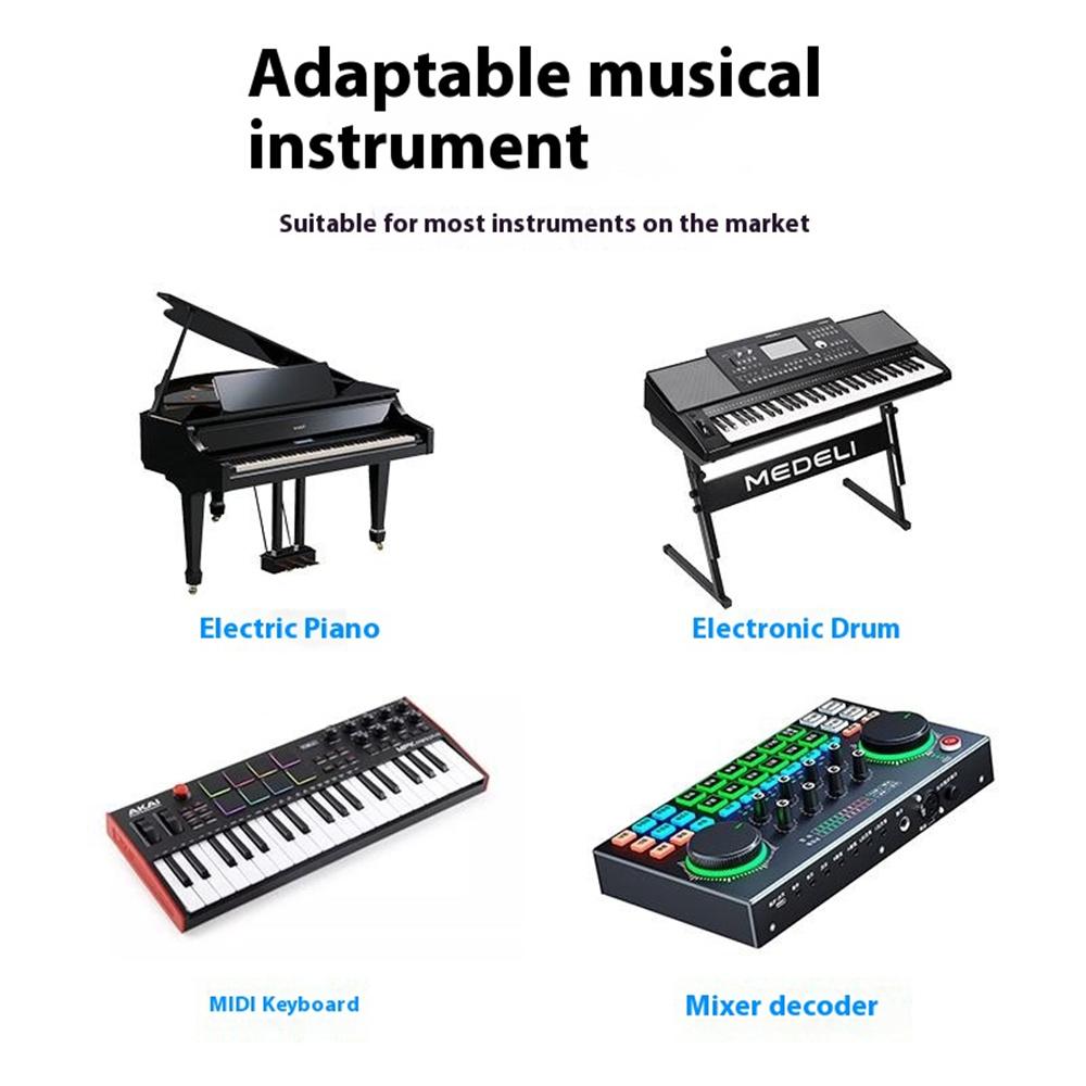 1m Plug and Play 3-in-1 iP + Type-C + Micro USB to MIDI Cable for Printer/Electric Piano/Keyboard/Mixer
