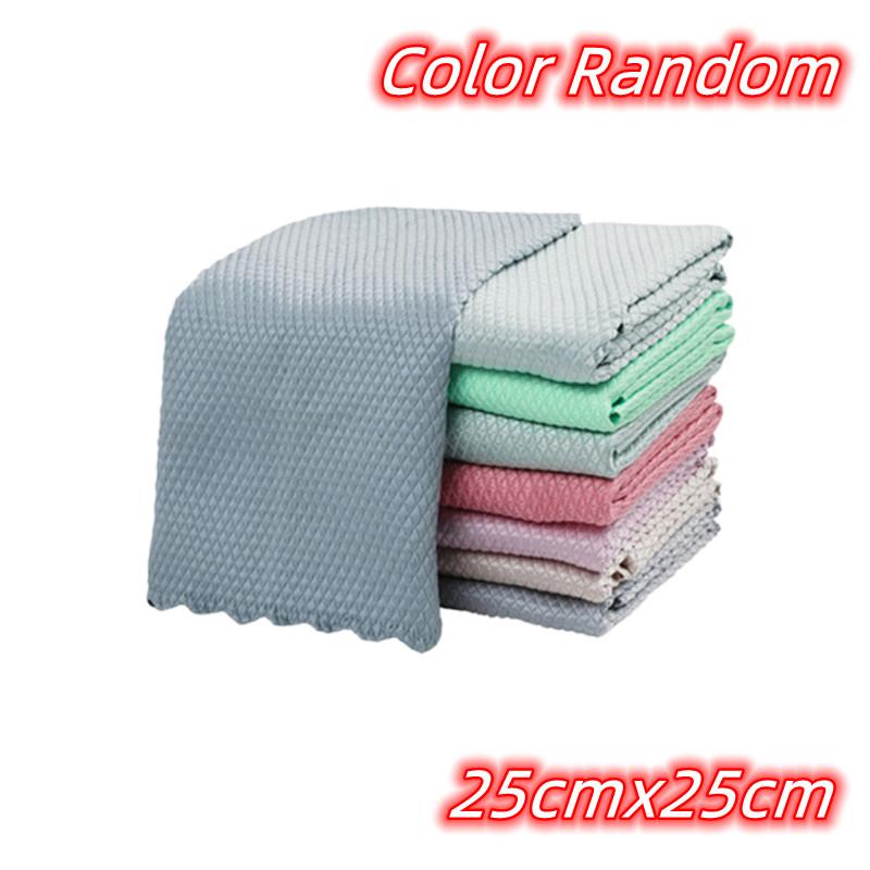 5/10 Pcs Microfiber Glass Cleaning Cloth Kitchen Reusable And Washable Kitchen Housework Tableware Wipe Cloth Cleaning Tools