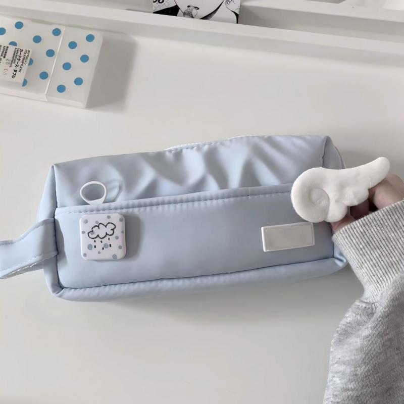 Durable Salt Style Pencil Case Handheld Large Capacity Pen Bag Stationery Bag Zipper Pencil Case Stationery