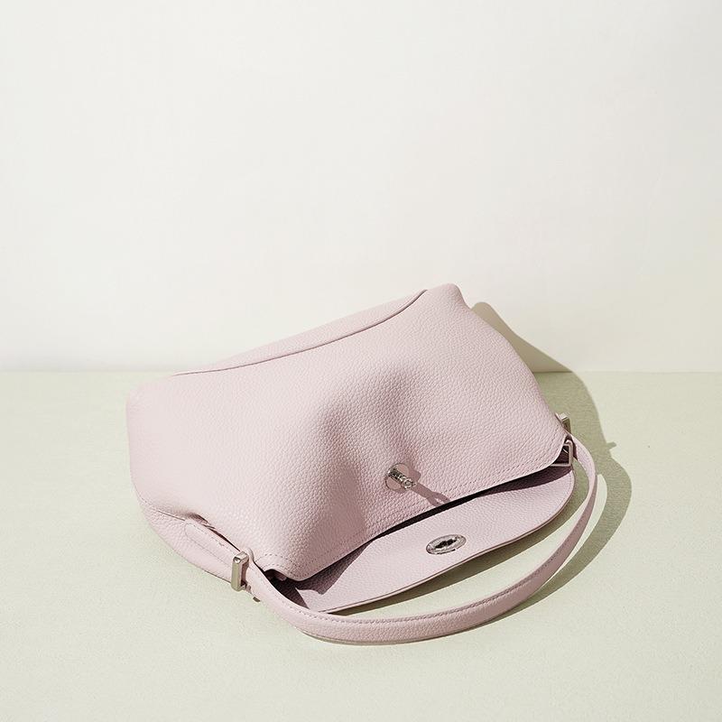 Leather Pillow Bag, Simple and Versatile Women's Handbag, Korean First-layer Cowhide Design Sense, Niche Shoulder Messenger Bag