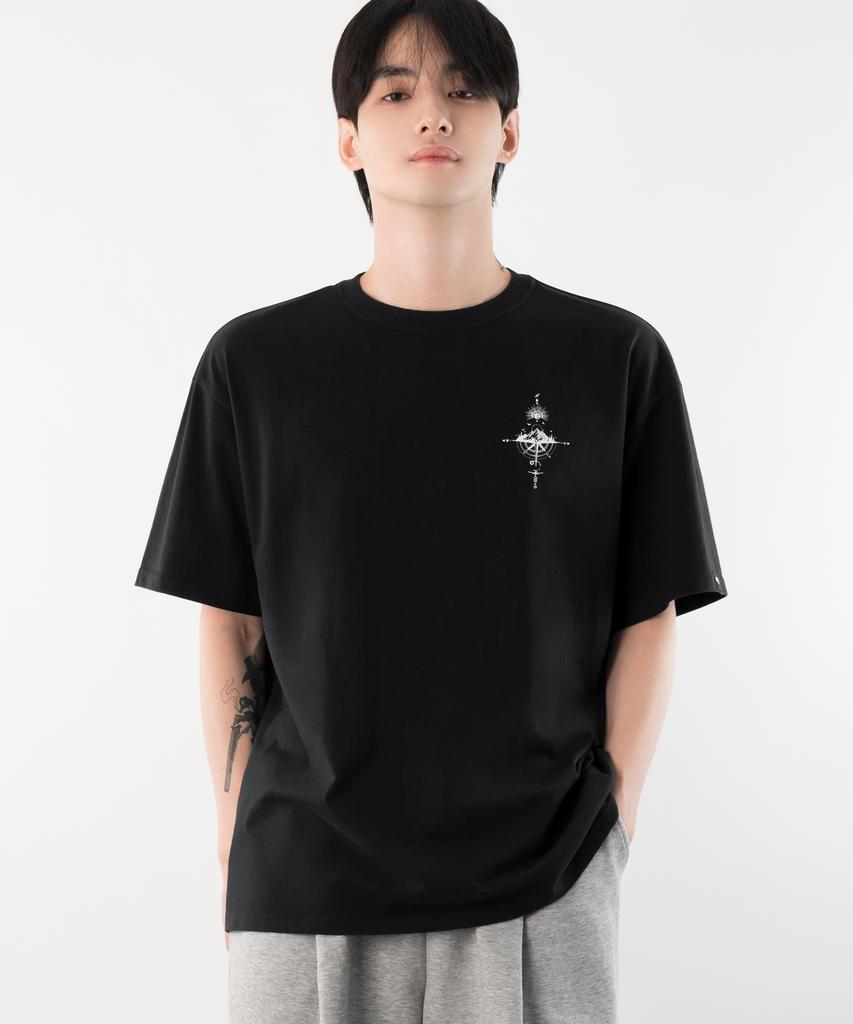 ARMEDES 16-Count Cotton Oversized Art Graphic Short Sleeve T-Shirt (1025)