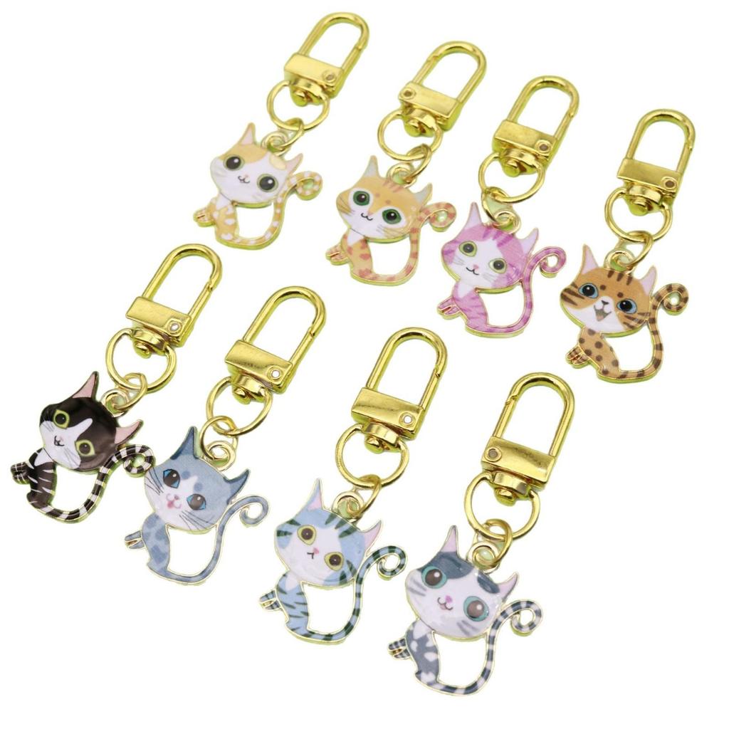Adorable Alloy Little Cat Keychain Charm for AirPods and Mini Bags