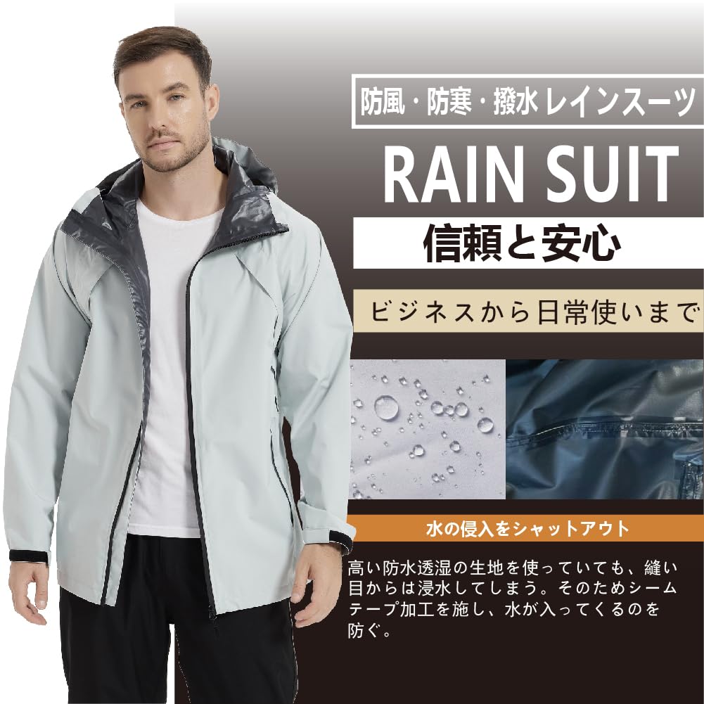 TopKylin Regen Golf Regenmantel Perfekt für Outdoor und Schule Größe Herrenanzug, Regenbekleidung, Set, Atmungsaktiv, Wasserdicht, Winddicht, Aktivitäten, Wandern,