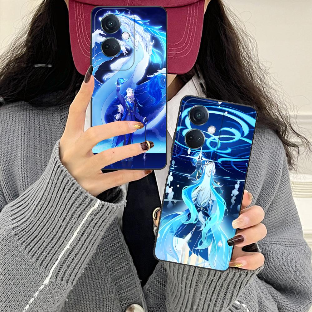 Game GI Neuvillette Matte TPU Mobile Phone Case for OPPO Reno 14 13 12 11 10 9 8 7 6 5 F T Pro 5G Colorful Printing Cover