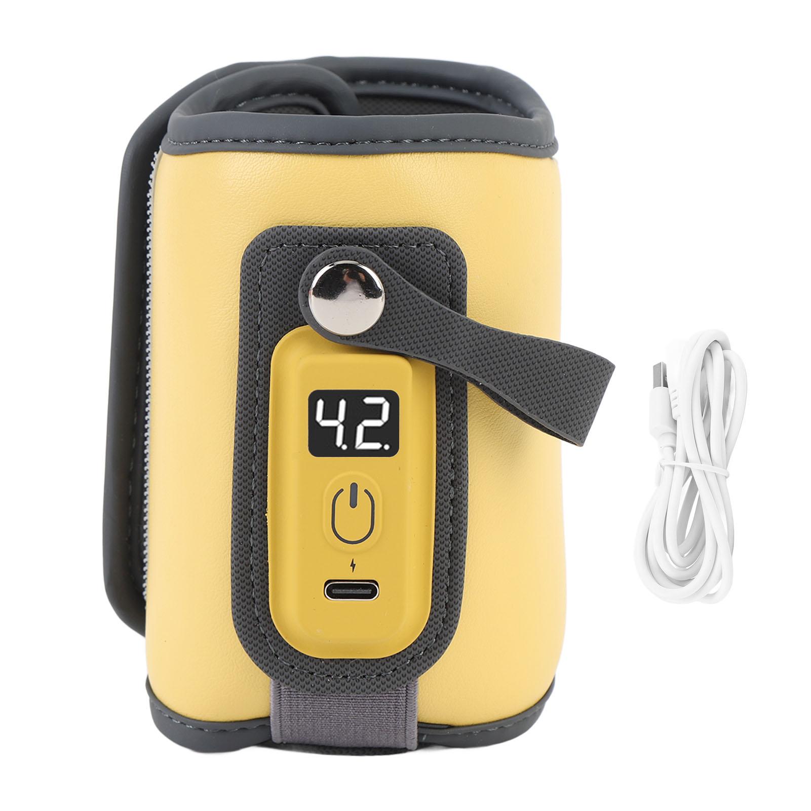 

Подогреватель детского молока 5 регулируемых температурных режимов ЖК-дисплей Портативный Быстрый нагрев Детская бутылочка жёлтый